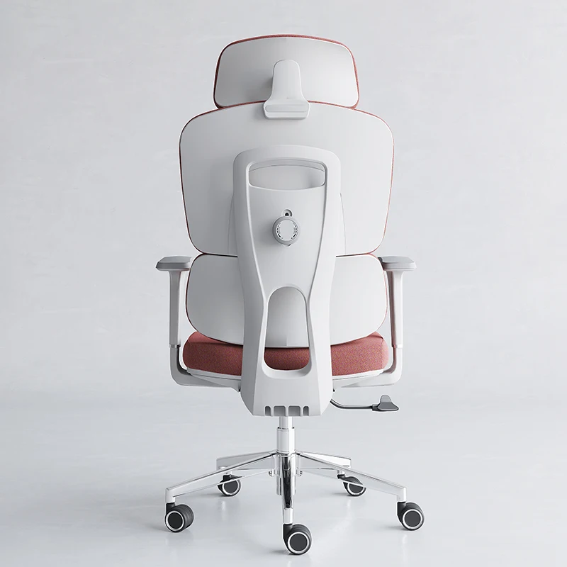 Pink Executive Mesh Recliner Computer Chairs Fabric High Back Ergo with Lumbar Support Swivel White Office Chairs