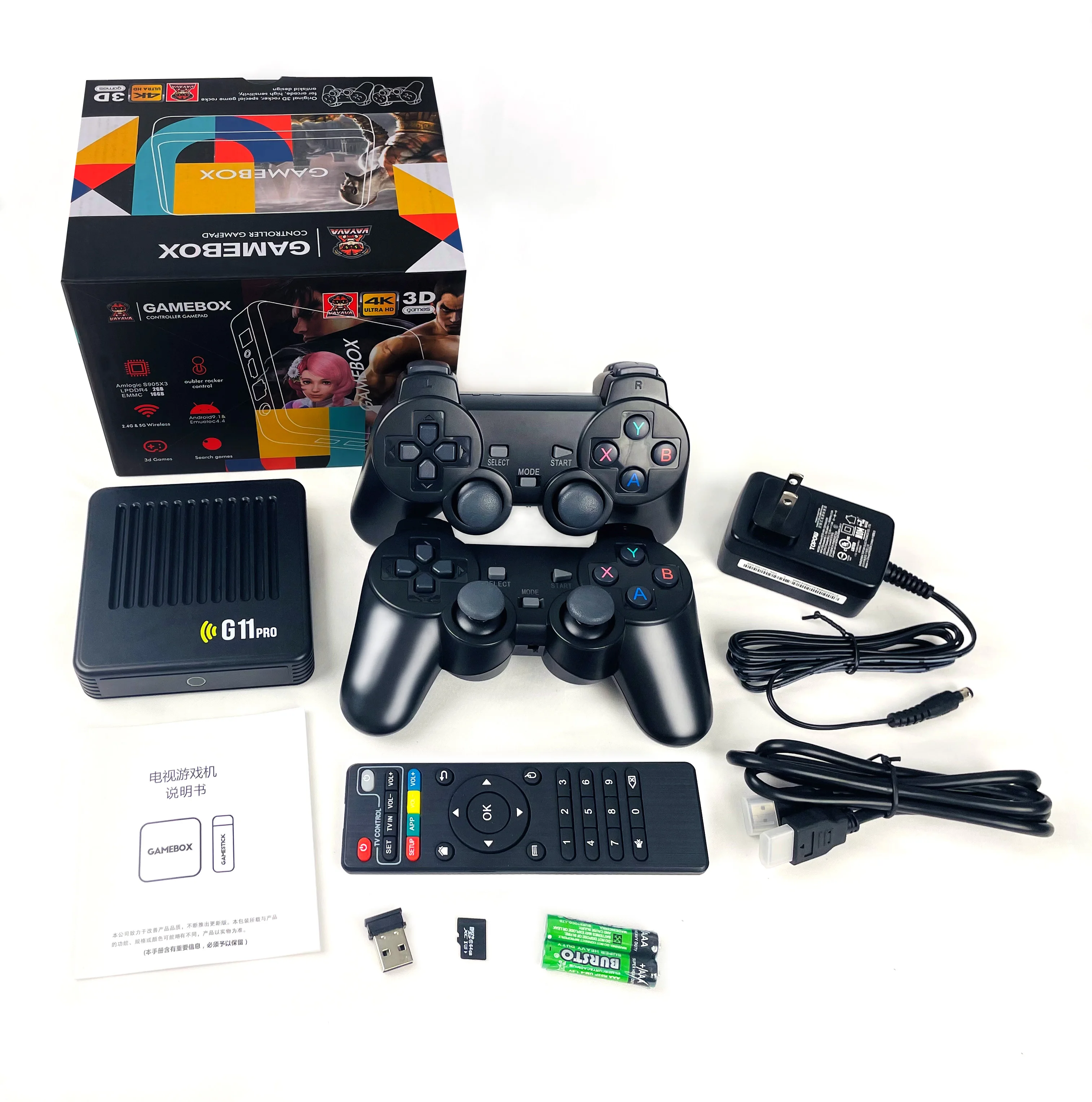 Retrowave G11 Pro Game Box – 100 000 Jeux Rétro 4K, 2 Manettes Sans Fil, 256 Go, HDMI