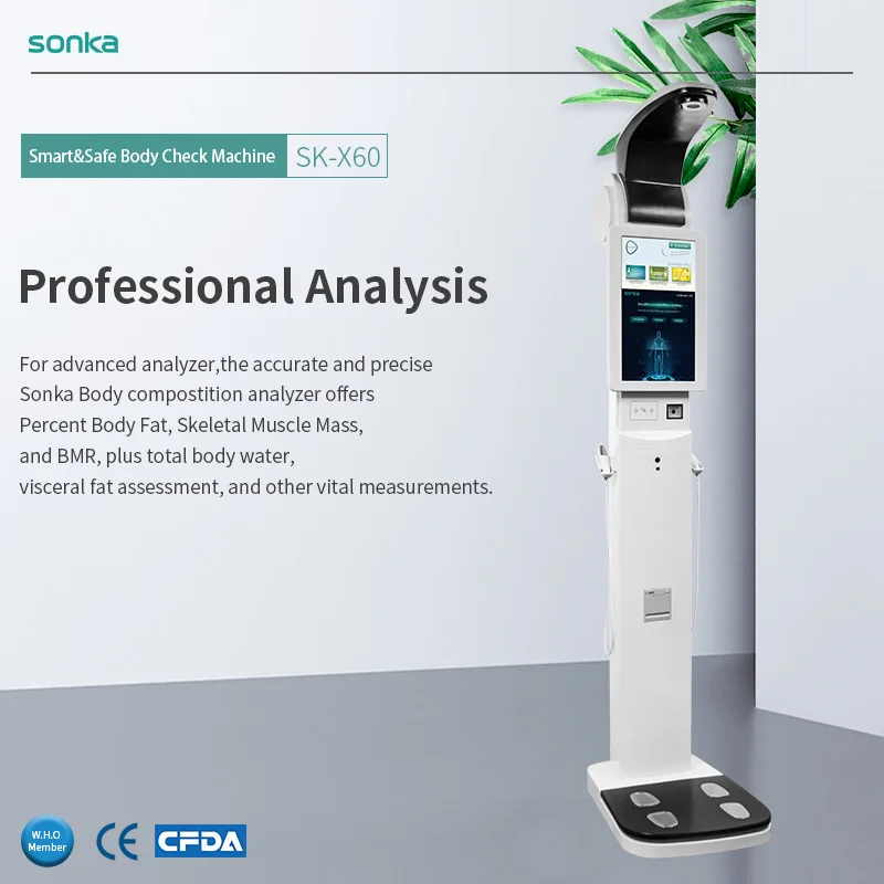 Sonka ultrasonic height weight measurement health checkup station vending machine body fat scale manufacture