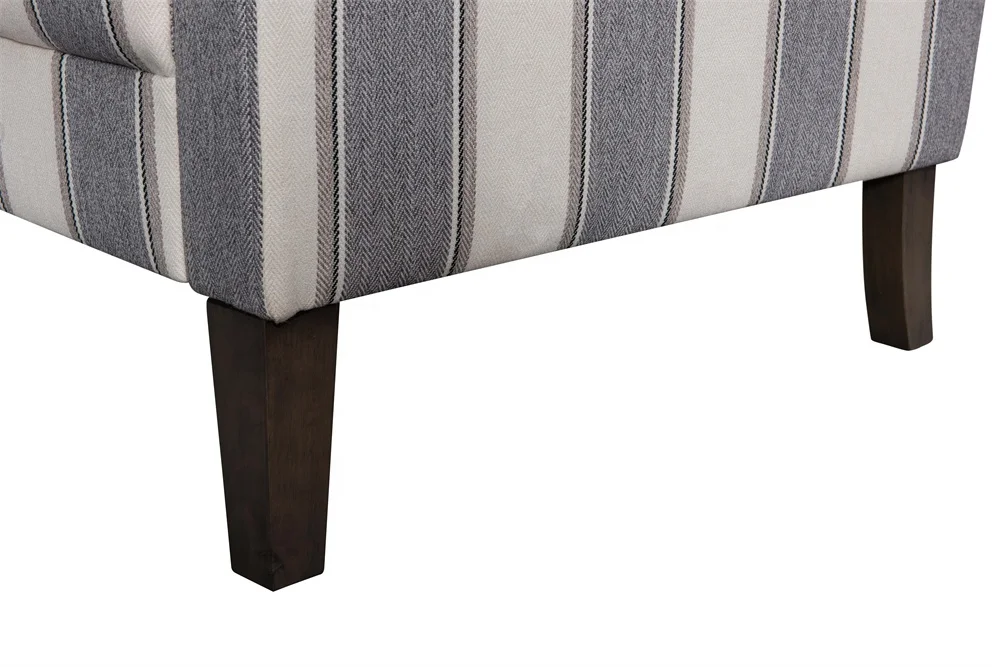 ストライプ生地　アームチェア　中古　送料込み ハイバックアクセントアームチェアストライプ生地室内装飾室