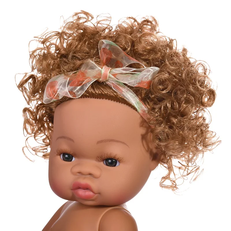 Высококачественная Модная Кукла, детские игрушки, 14 дюймов, виниловая афроамериканская черная кукла-младенец, кукла-реборн для детей