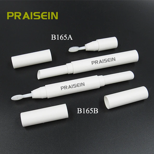 Praisein Wholesale Custom Plastic Eyebrow Styling Cream Tube with Brush 2 in 1 White Round Eyebrow Cream Packaging Tube