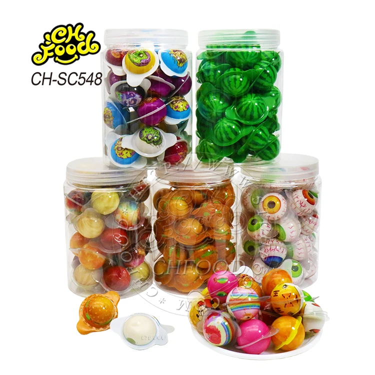 Halal Eye Shape Fruit Jelly Filled Gummy Candy Sweets Soft Candy
