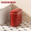 Narrow-slit trash can (spring-loaded design), red, wheel-free