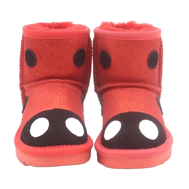 CF-146 Winter Factory 2021 Real Wool  new Design Red Cartoon Winter Snow Boots For Girls children warm cartoon  boots