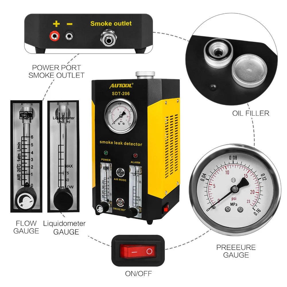 SDT206 DÉTECTEUR DE Fuite de Fumée de Carburant Système EVAP