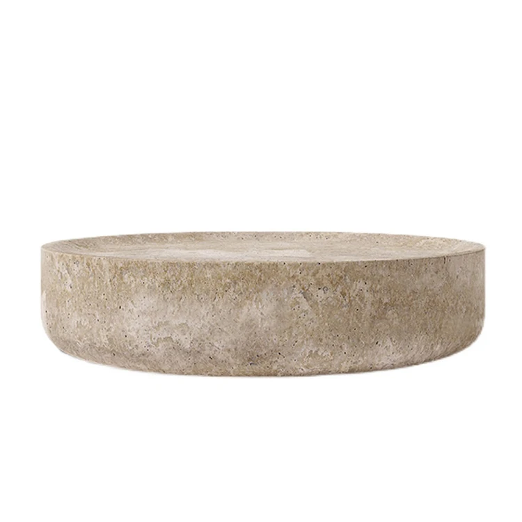 Nordic luxury furniture round coffee tables modern travertine round stone coffee table