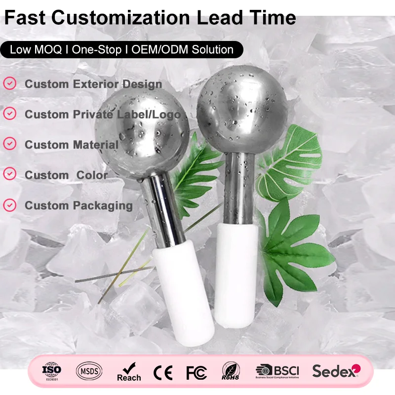 304 Stainless Steel Ice Globes Cooling Eye Massage Tool Cryo Sticks Face Freeze Beauty Spa
