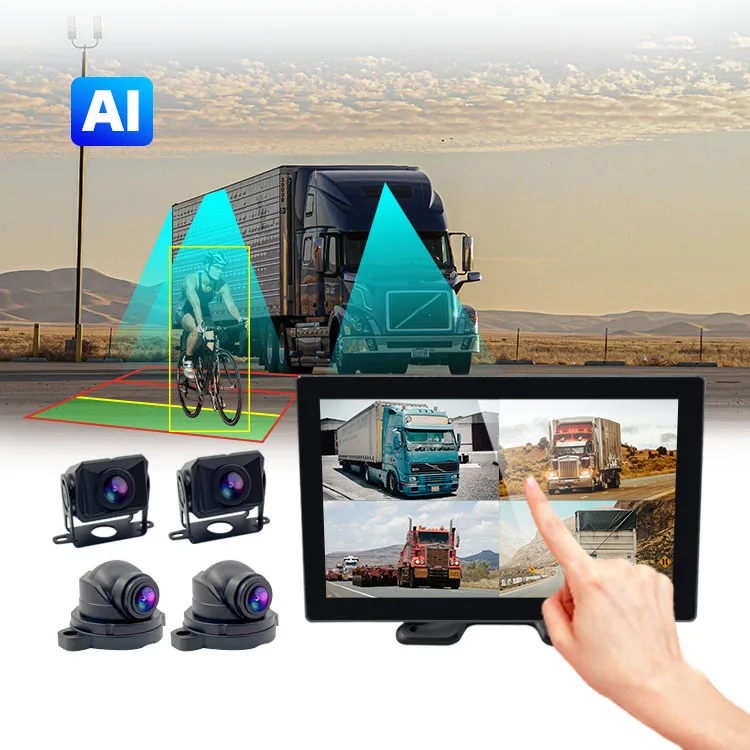 Wemaer ADAS AI Active Blind Spot Car Truck DVR Touch Screen Monitor Night Vision BSD 1080P 4CH Camera System