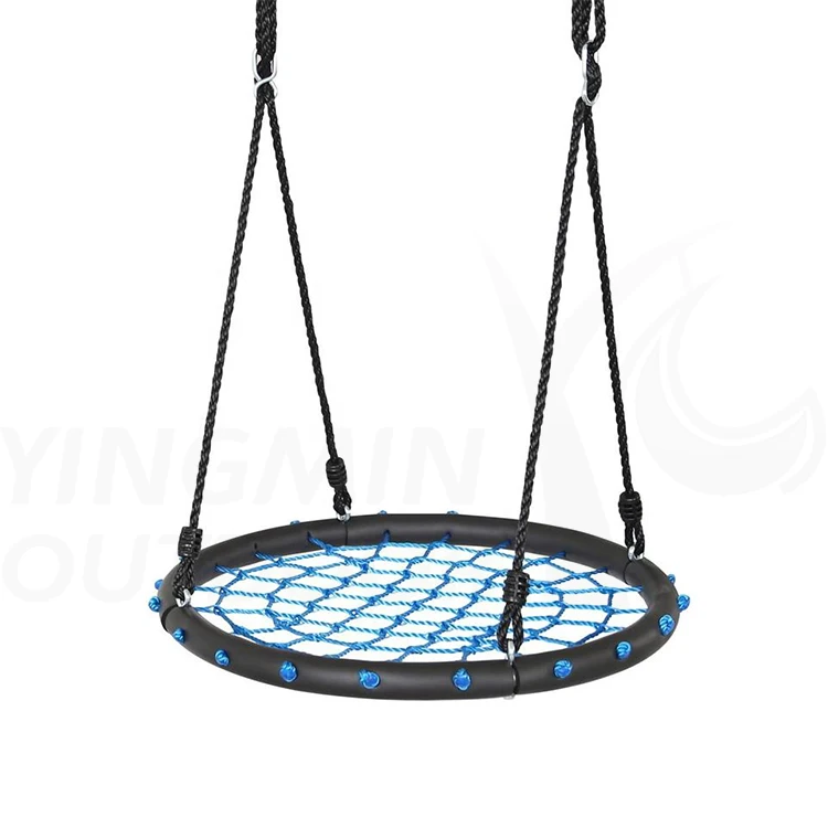 Outdoor 40" Spider Web Tree Net Swing for Kids Round Net Swings Hanging Ropes Web Tire Hanging Tree Circular Flying Saucerfe