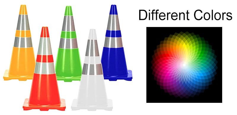 product waterproof 30cm pvc traffic cone reflective flexible barricade  safety orange cones with black base-8