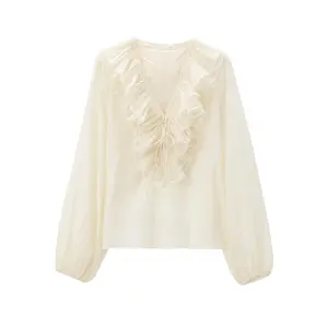 2026 Spring and Autumn New Hot Sale Womens Fashion Clothing Casual Solid Color Long Sleeve Shirt Womens Clothing