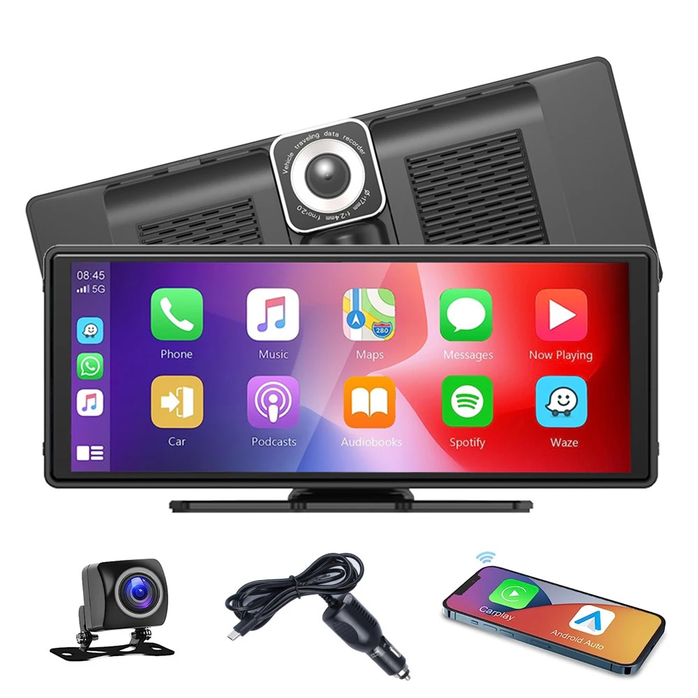 Pantalla Táctil 10.26" Para Coche Con CarPlay/Android Auto - Incluye Dashcam 4K Y Cámara Trasera