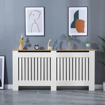 High-Height Large Heater Covers Horizontal Slat Tall Radiators Shelf Thicken MDF Wooden Bedroom Cabinet Radiator Living Room