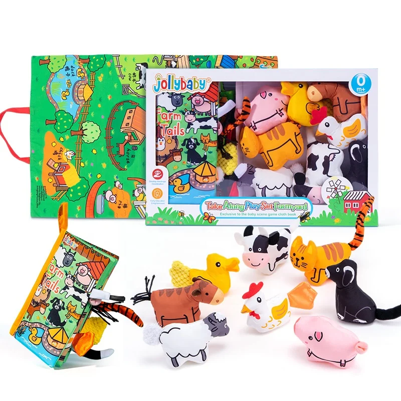 Jollybaby моющиеся взять с собой на ферме игровой коврик набор для раннего образования и весело