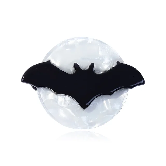 Creative Animal Brooch Acrylic Moon Bat Brooches Halloween Bat Brooch Christmas Gifts