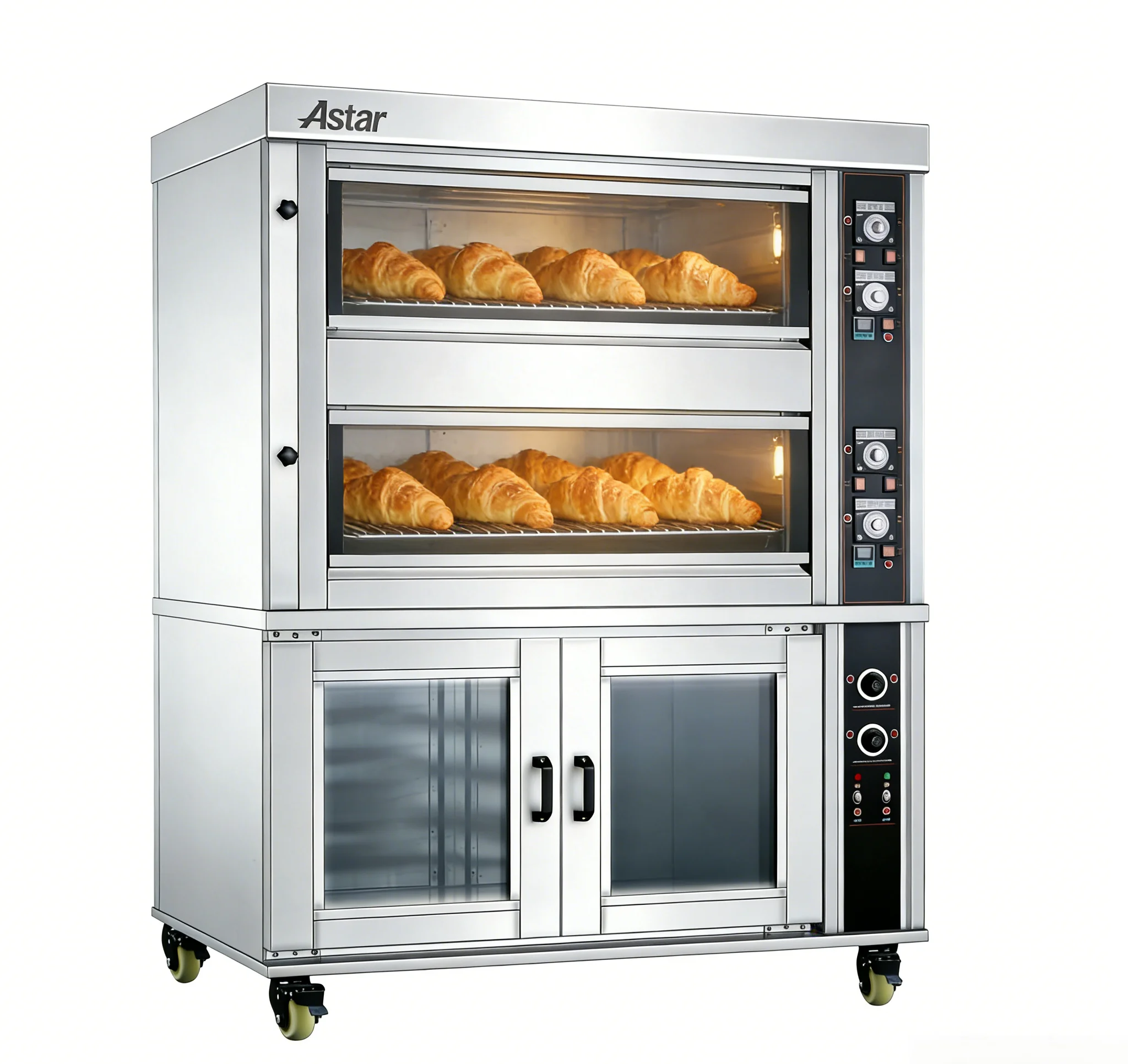 2025 Astar New Commercial Oven  Combi Oven 1 Deck 2 Trays Electric Oven With 10 Trays Proofer Baking Oven Bakery Equipment