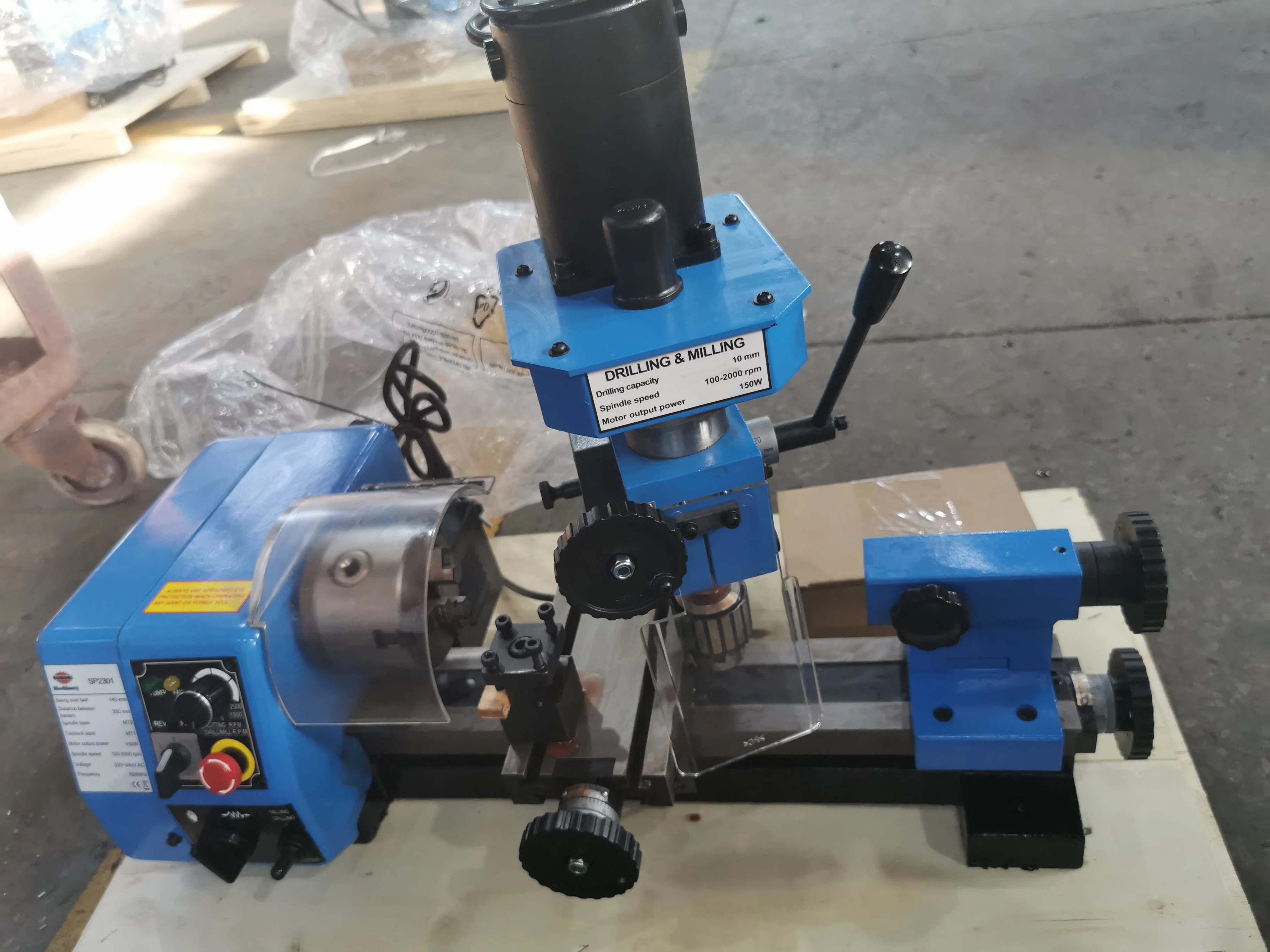 SIEG M1 küçük düşük maliyetli torna ve freze makinesi combo SP2301