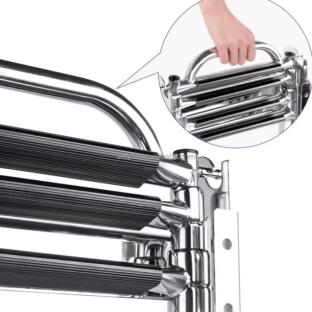 High Quality 4 Steps Boat Ladder Stainless Steel Marine Hardware Folding Telescopic Yacht Swim Ladder