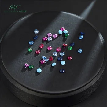 Round 4.0mm-20mm ruby, sapphire light blue spinel, emerald nano loose stone jewelry with stone spot wholesale ruby gems