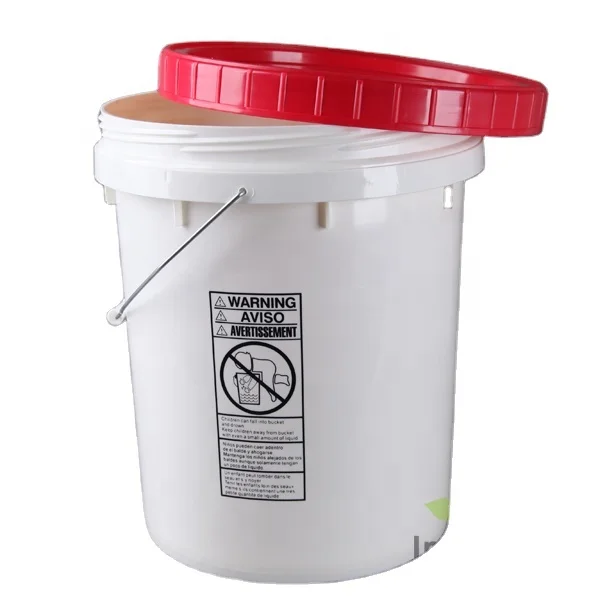 Food Grade plastic 5 Gallon Buckets pails with Screw on Lid -BPA