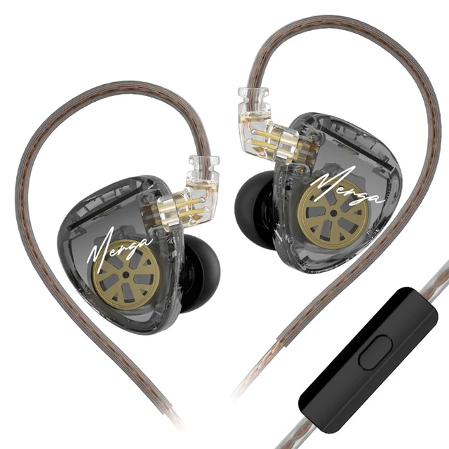 KZ Merga 2DD Dynamic Drivers Hifi Bass In Ear Earphones High-Resolution Tuning Music Headset Wired Earbuds