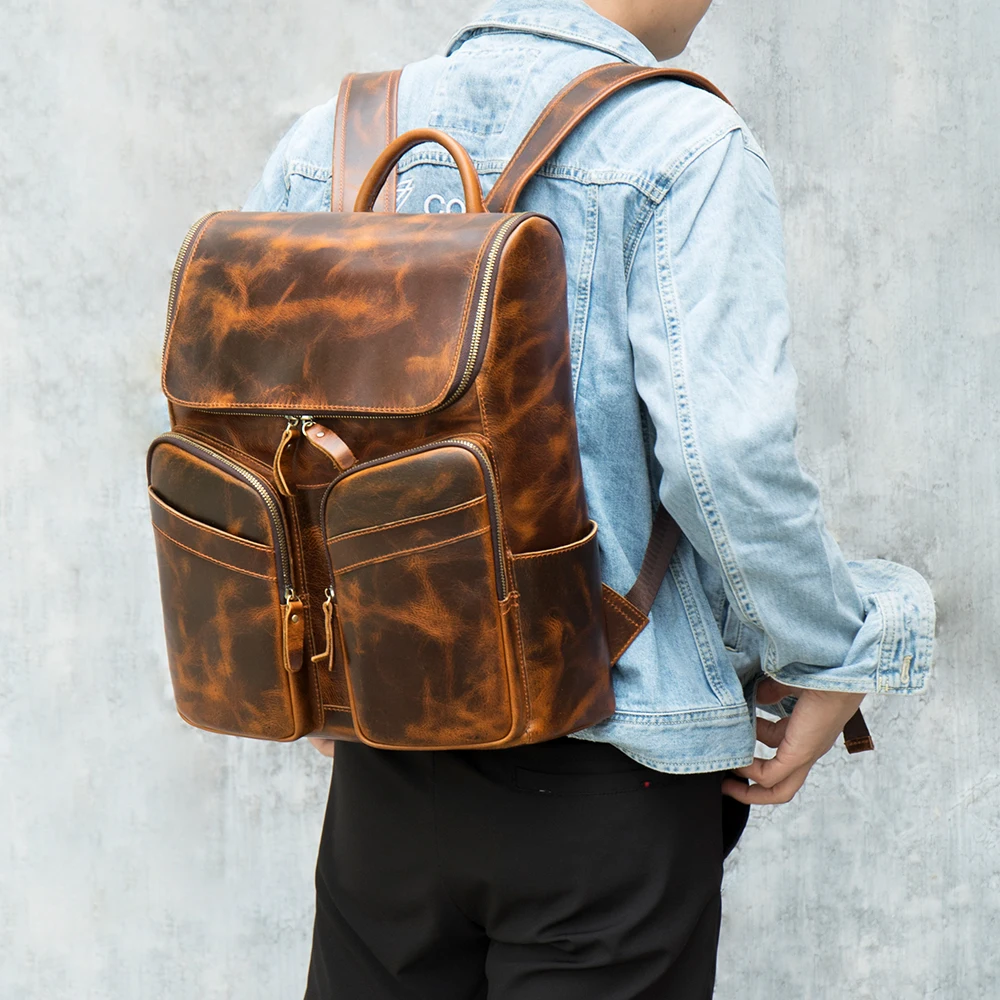 Wholesale Marrant casual school bag designer backpack men genuine