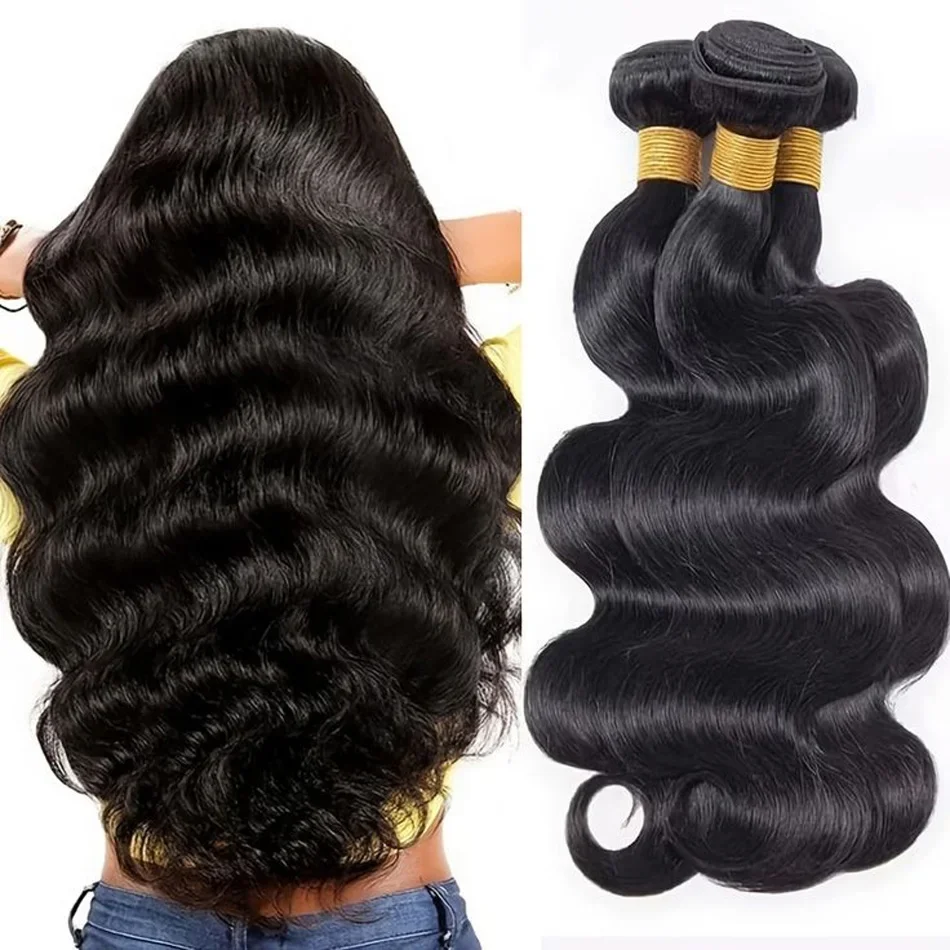 Brasileiro 100% Cabelo Humano Weave Bundles Cor Natural Para Mulheres Onda Corporal Remy Cabelo Humano Weave Bundles 2/4 Peças_voghion.com