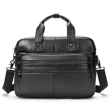 Students Attend School Laptop Bags Business Leather Travel Briefcase Large-capacity Laptop Bag 15.6 inch