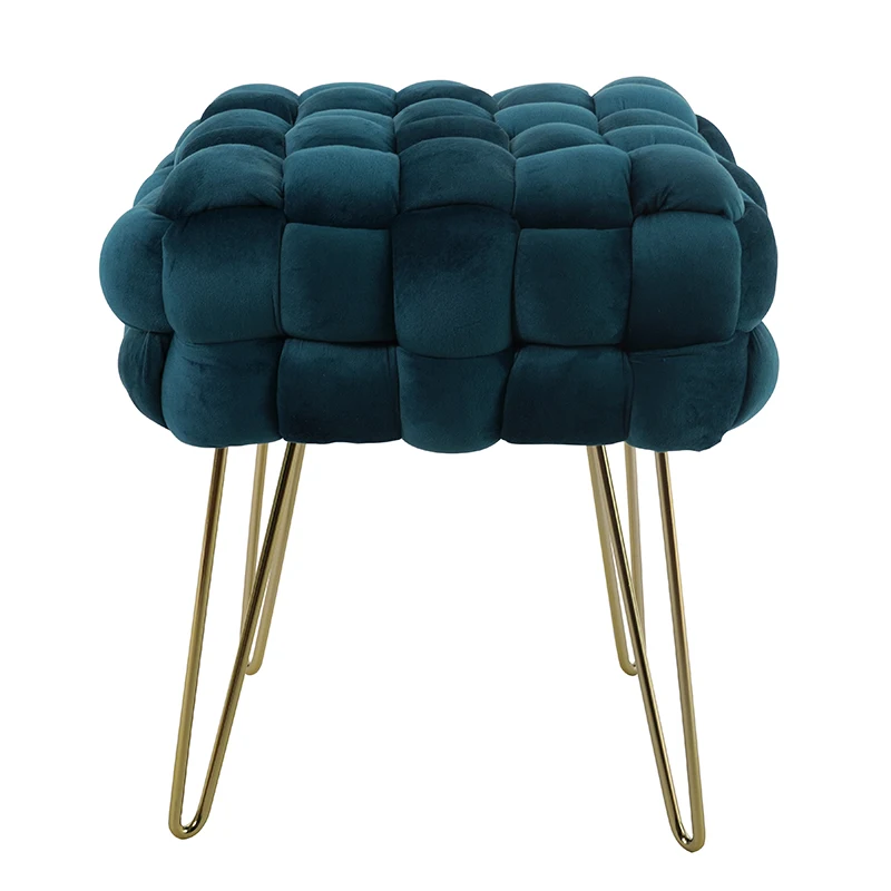 New Design Footstool Ottoman Stool With Gold Legs Footrest