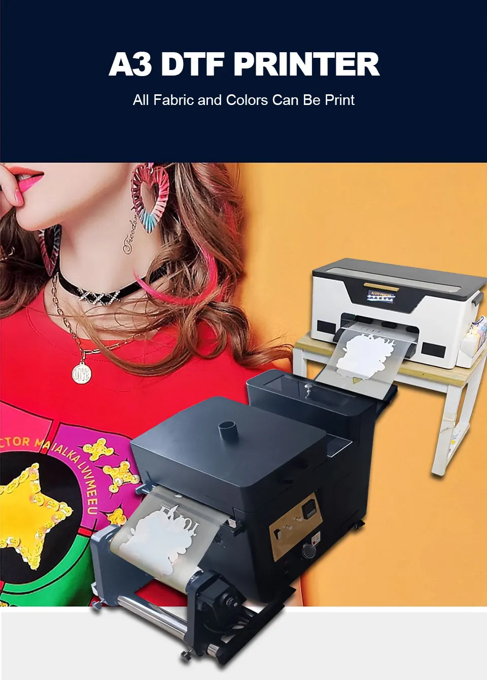 Latest A3 Xp600 Print Head with Shaking Powder Machine Pet Film 30cm DTF Printing Machine
