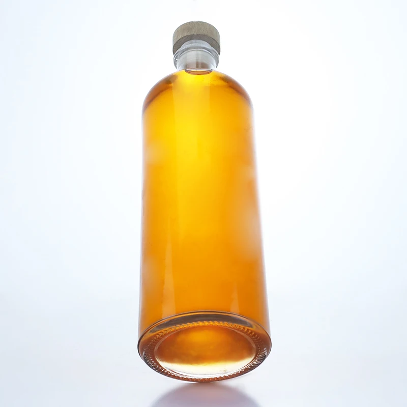 Unique Design Clear Spirit Glass Bottle 1000ml Cylinder Vodka Glass