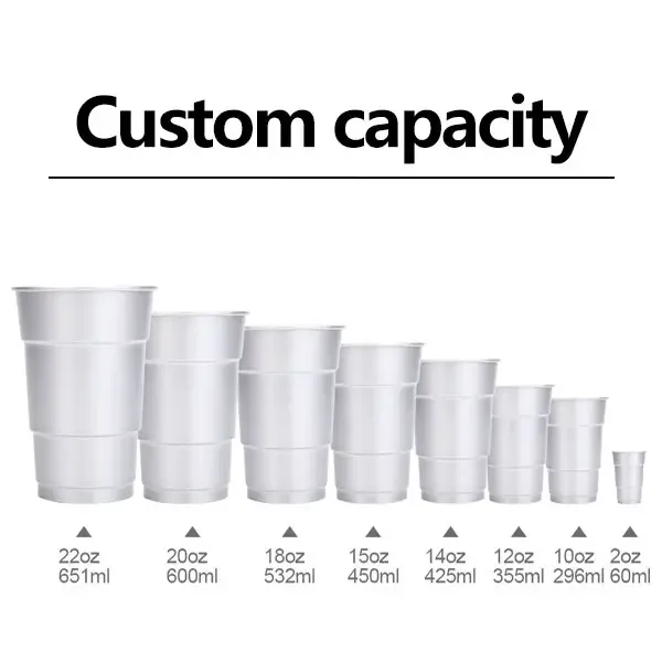 Custom Logo Reusable Aluminum Tumblers & Mugs-Recyclable Stackable Foldable  Customized Color for Cold Beverages