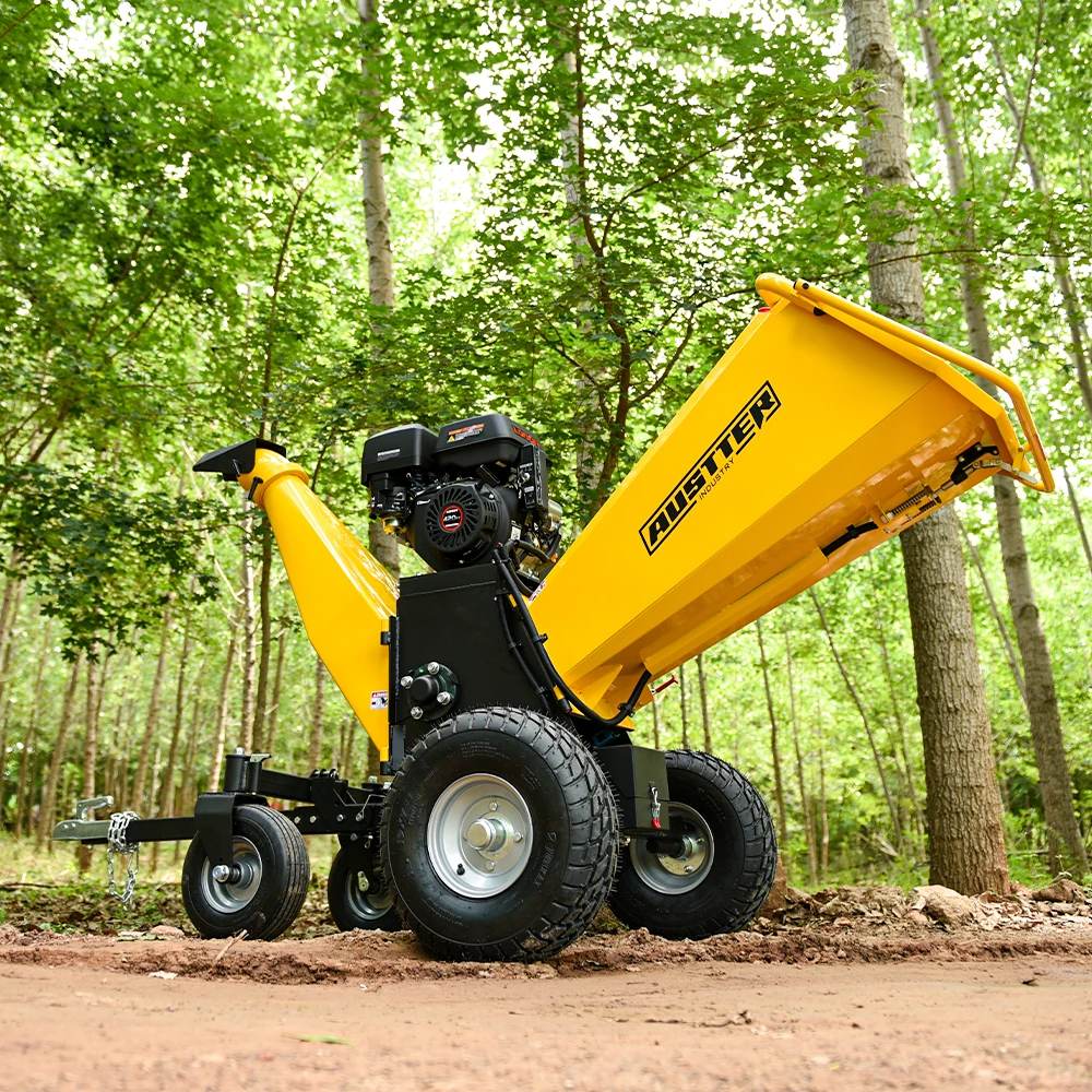 AUSTTER 15Hp Gasoline Tree Branch Adjustable Woodchipper Crusher Wood Chipper Shredder
