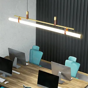 Nordic Modern Simple Creative Aluminum Acrylic Black Gold Indoor Office Hotel Decorative Hanging Led Pendant Lamp