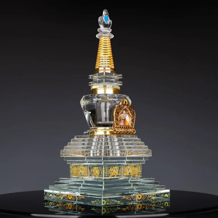 Wholesale Customize Figurane Temple Tower Quartz Large Glass Crystal Towers factory