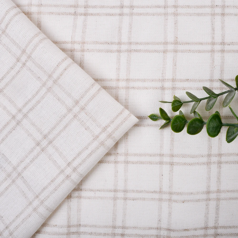 product rayon linen blend yarn dyed natural fabric for clothing-7