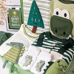 Baby Newborn 100% Cotton Cartoon Pattern 6-Piece Breathable Clothing Set Gift Box