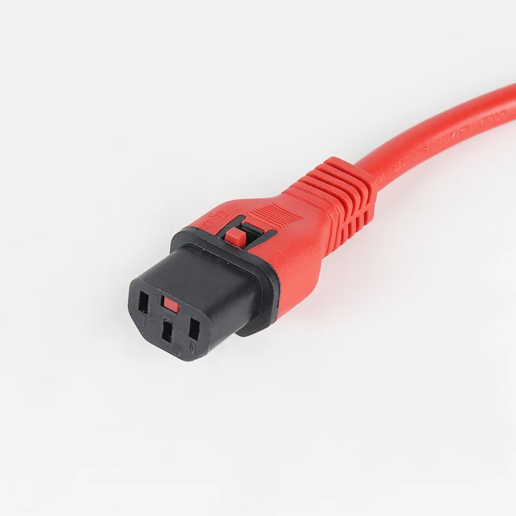 Custom Length Color C14 to C13 With Lock PDU Style Computer Power Extension Cable supplier