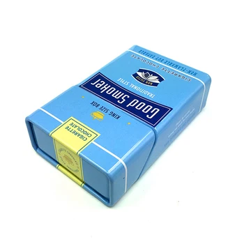 chocolate cigarettes old toad New Arrival High Fashion Custom Print Squared Plain Cigarette Pack Tin Box  With Hinged Lid Wholesale