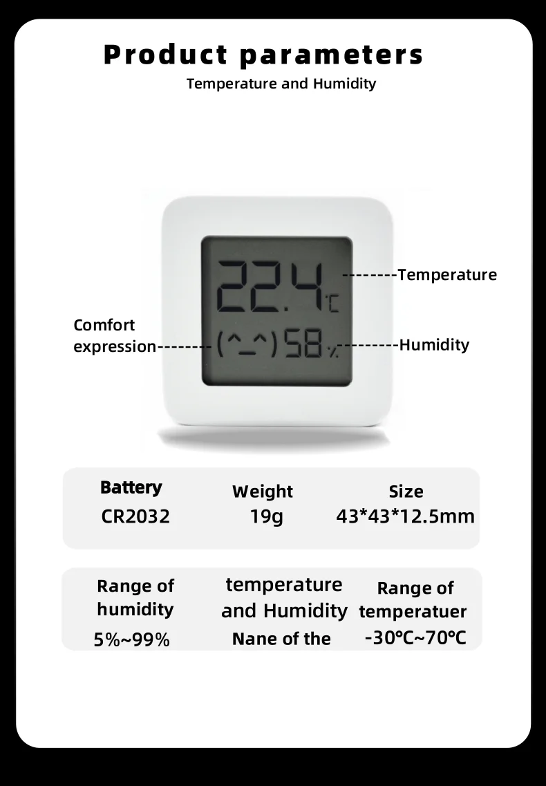 Xiaomi Bluetooth Temperature And Humidity Meter 2 High Precision Sensor