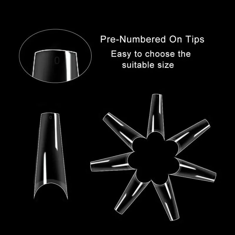 Накладные ногти балерины накладные для французского гроба прозрачные натуральные плоские