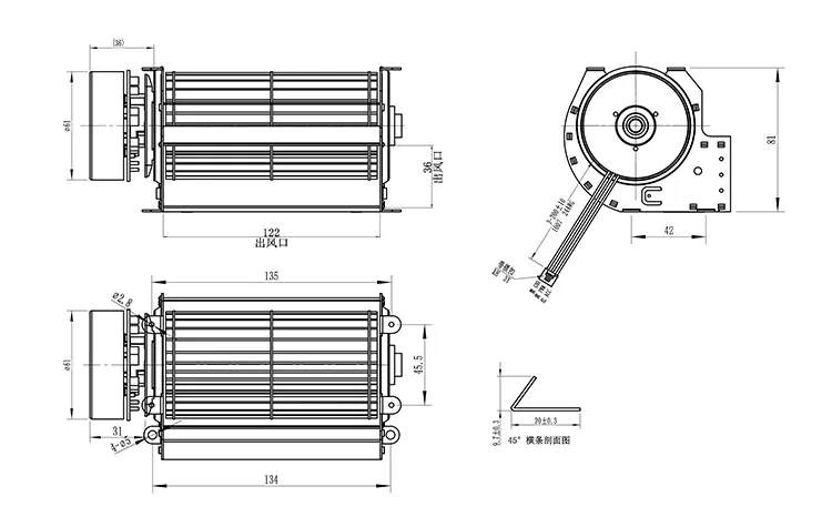 Cross Flow Fan, 12V, Centrifugal Fan - detail 8