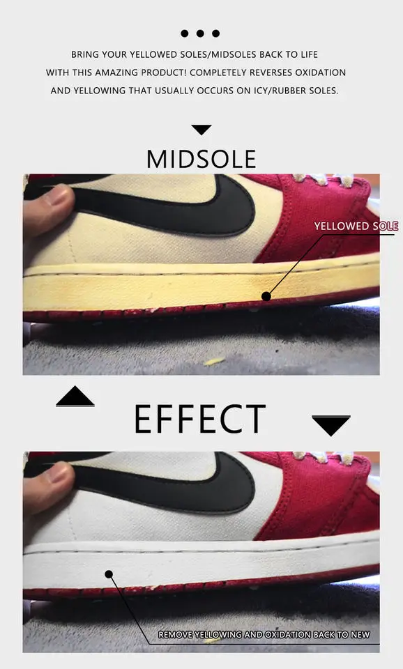 Icy Soles How To Whiten Yellow Soles On Shoes EKEM Sneaker Yellow