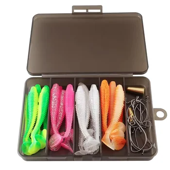 CHEERY Cross-border Wholesale 7.5cm Screw T-tail Soft Lures, Anti Snag Offset Hook for Texas & Carolina Rig Fishing Tackle – Soft Lure – view 2