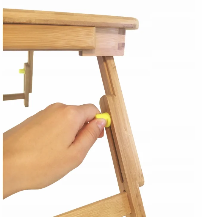 Bamboo Wooden Computer Desk/ Portable Foldable Laptop Table with Cup Holder Cooler Fan Drawer