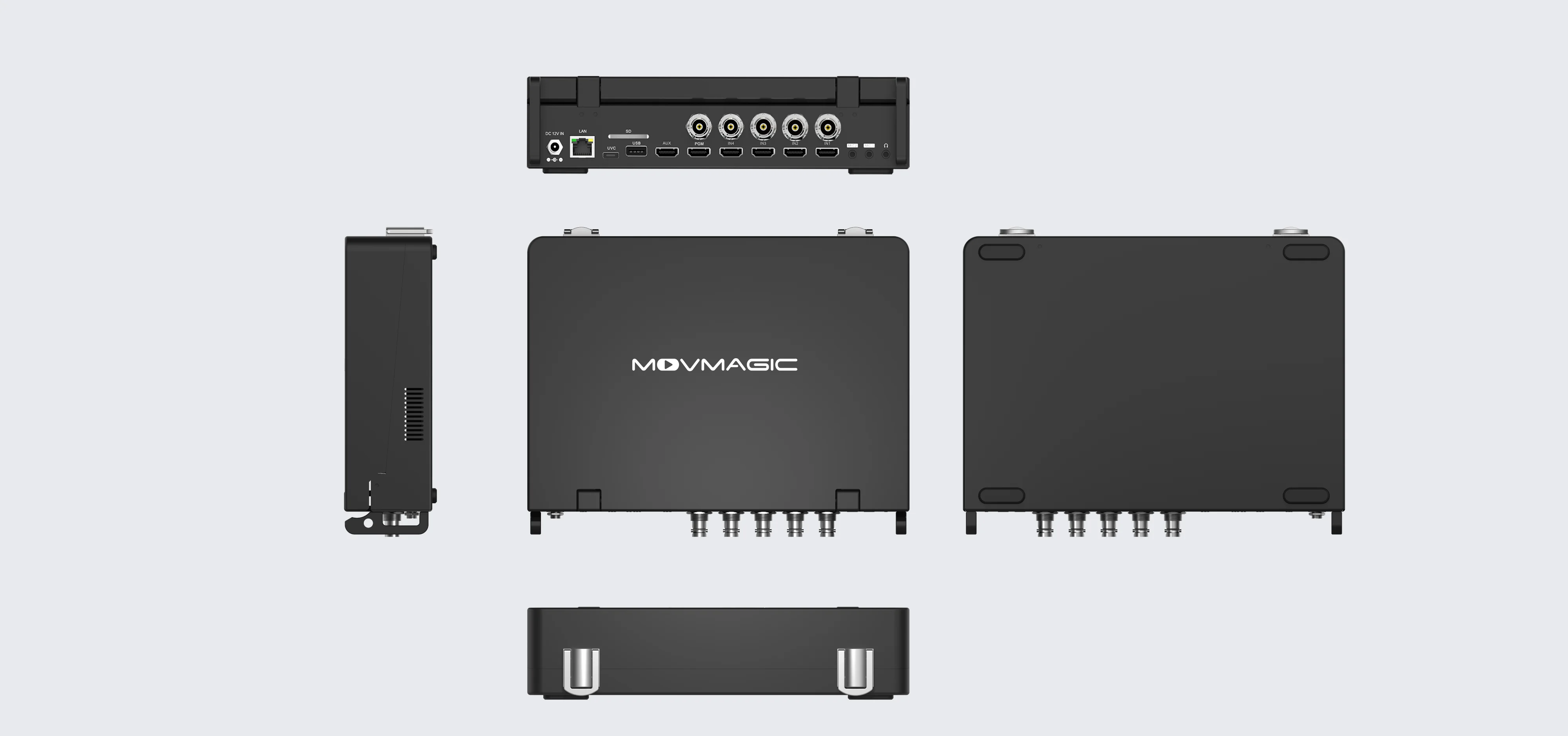 Movmagic 5 Channel SDI NDI HD MI Video Switcher 10.1 Inch Screen Foldable Metal case Video Mixer With 8 Layer Ability