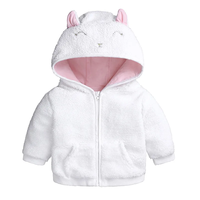 Factory Price Autumn and Winter Thick Lamb Cashmere Kids Jacket Embroidery  Cute Baby Coat