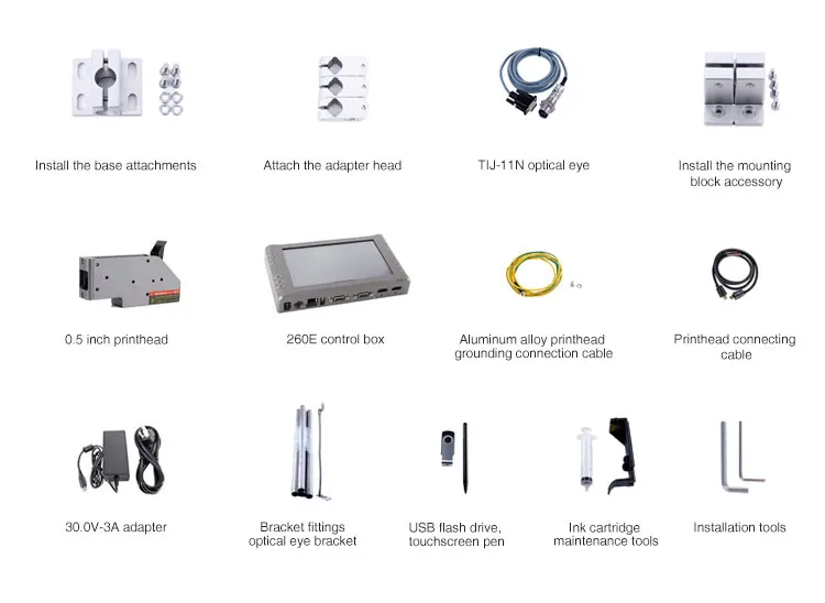 TIJ Expiry Date Batch Lot Number Code Online Inkjet Printer Automatic Ink Spray Inkjet Coding Machine