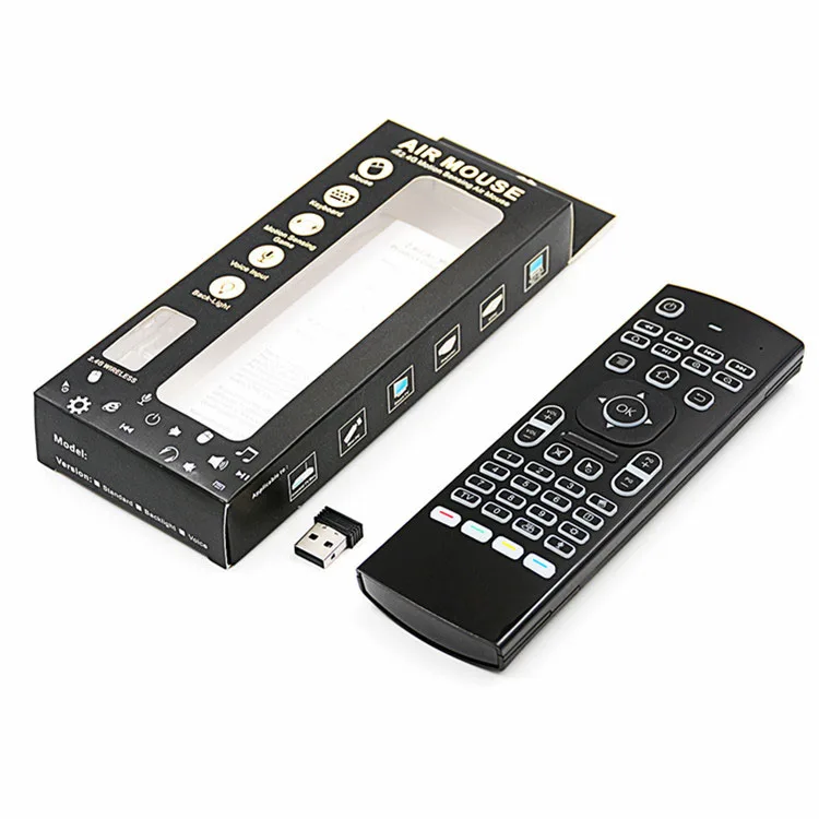 MX3 Мини Беспроводная светодиодная подсветка 2,4 ГГц Беспроводная Летающая мышь 81 клавиша Android MX3 клавиатура